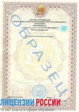 Образец сертификата соответствия (приложение) Еманжелинск Сертификат ISO 22000